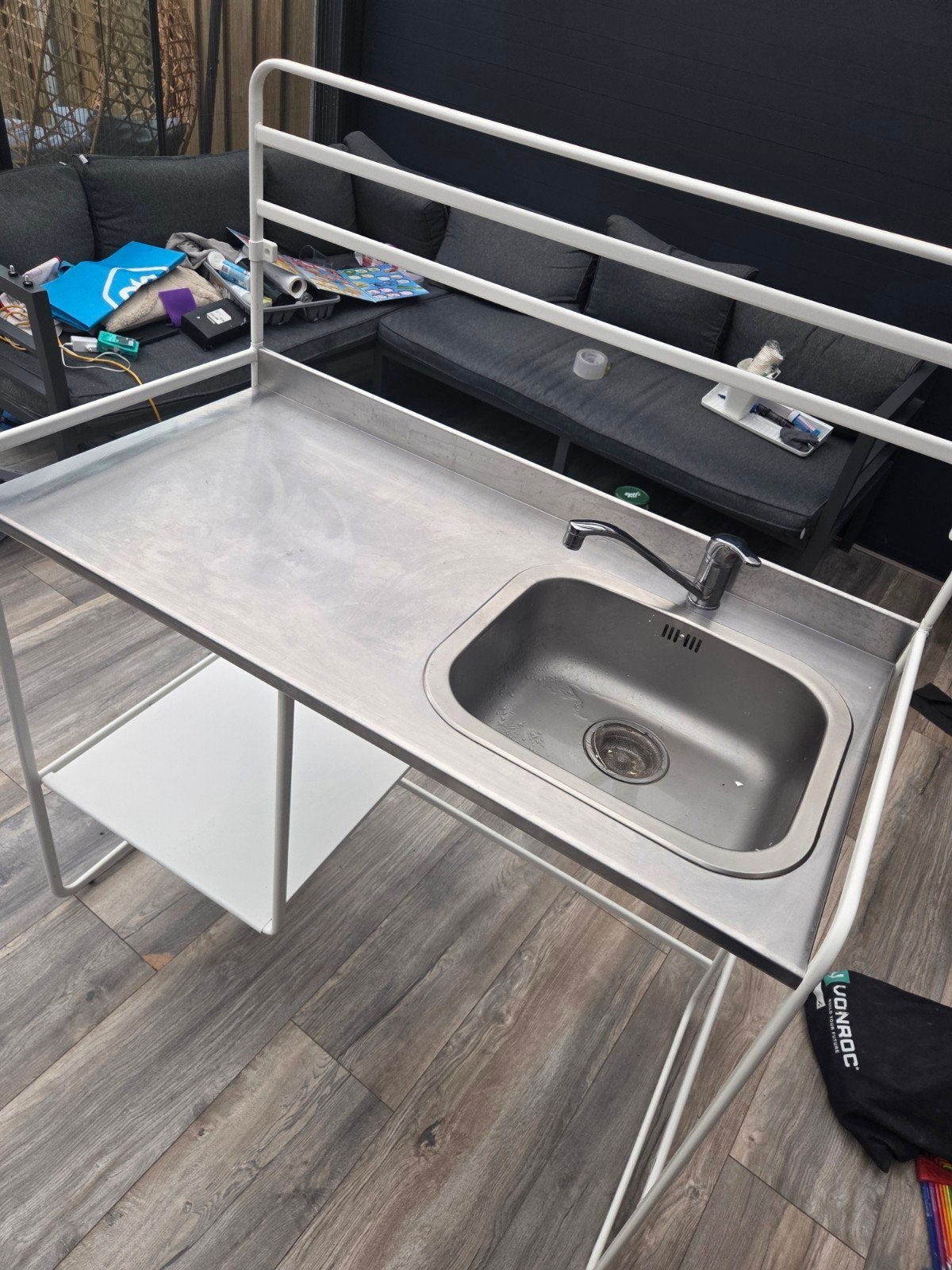 IKEA SUNNERSTA spoelbak met kraan en sifon (zonder boiler), Ophalen, Gebruikt