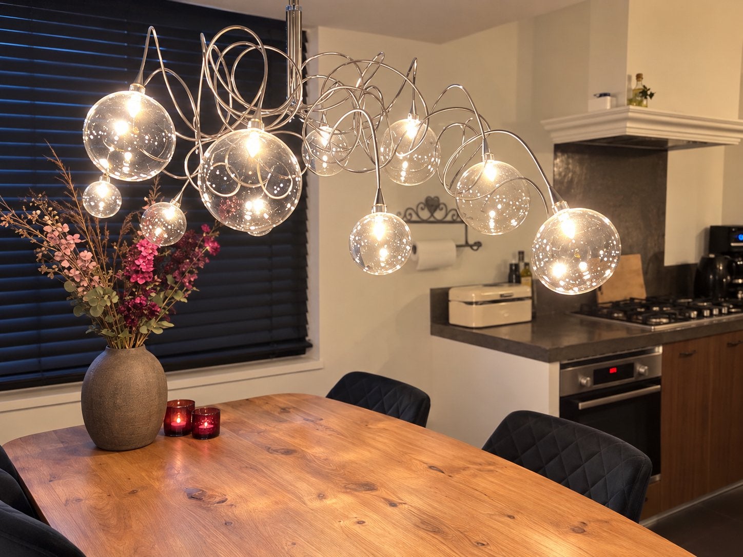 Eettafel lamp modern Harco Loor big bubbles, Ophalen of Verzenden, Zo goed als nieuw