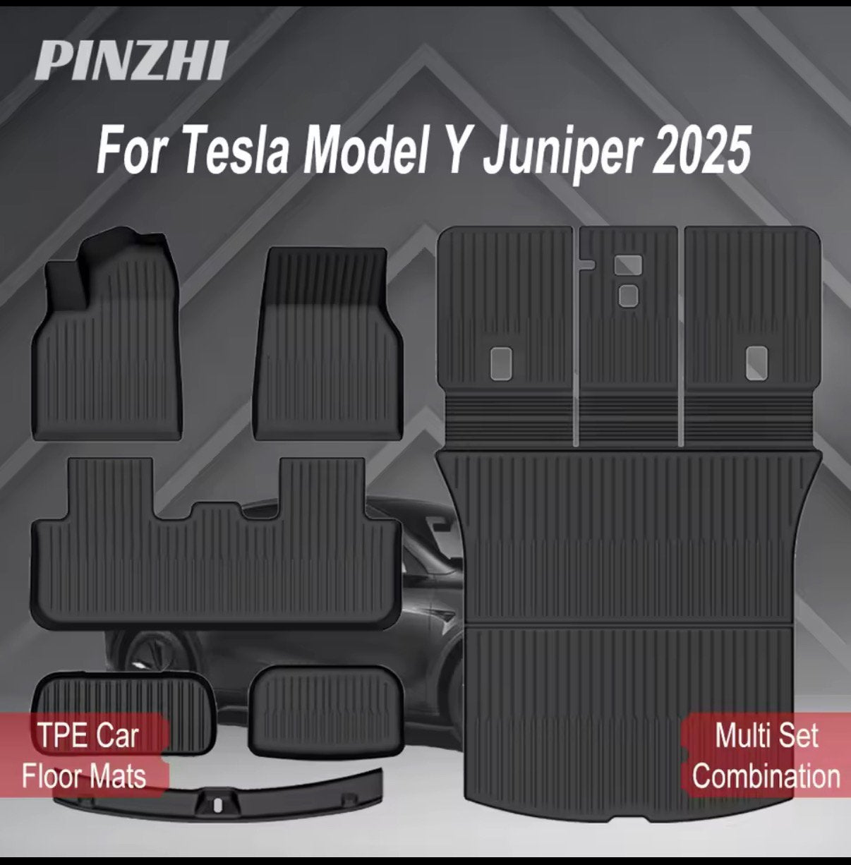 Tesla Model Y Juniper Complete 3D TPE All-Weather Matten Set, Ophalen of Verzenden, Nieuw