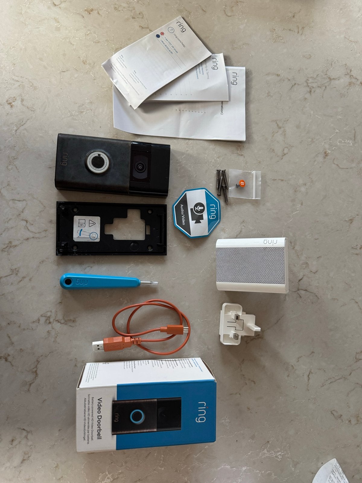Ring Video Deurbel met Chime (2e Generatie), Ophalen of Verzenden, Ingebouwde camera, Gebruikt, Draadloos