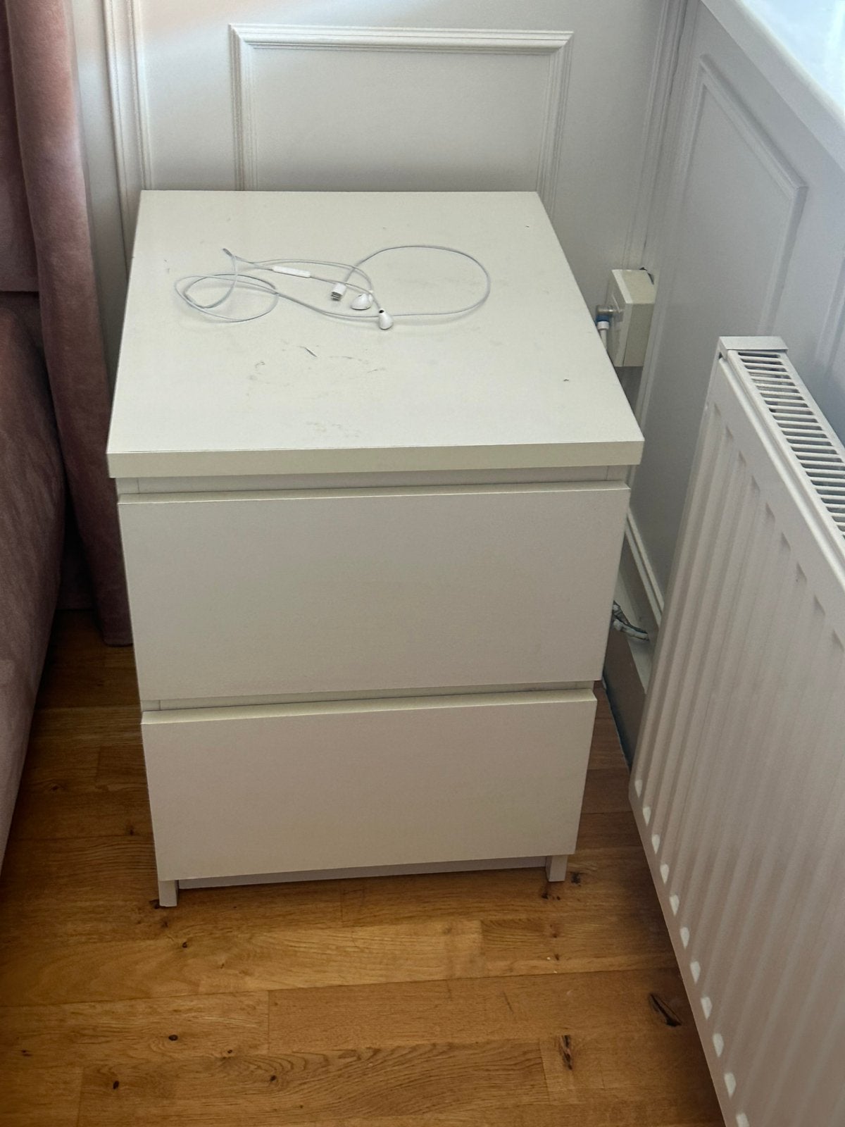Ikea Malm nachtkastjes wit 2x, Ophalen, Gebruikt, Minder dan 45 cm