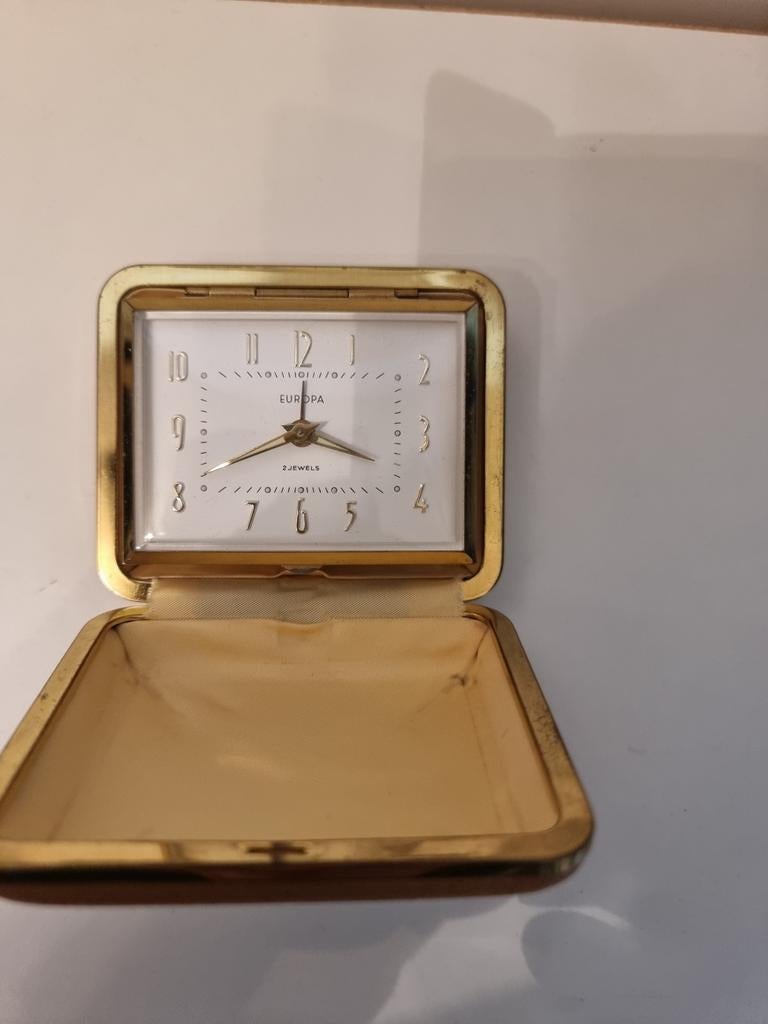 Vintage Europa Reiswekker - Goudkleurig, Ophalen of Verzenden