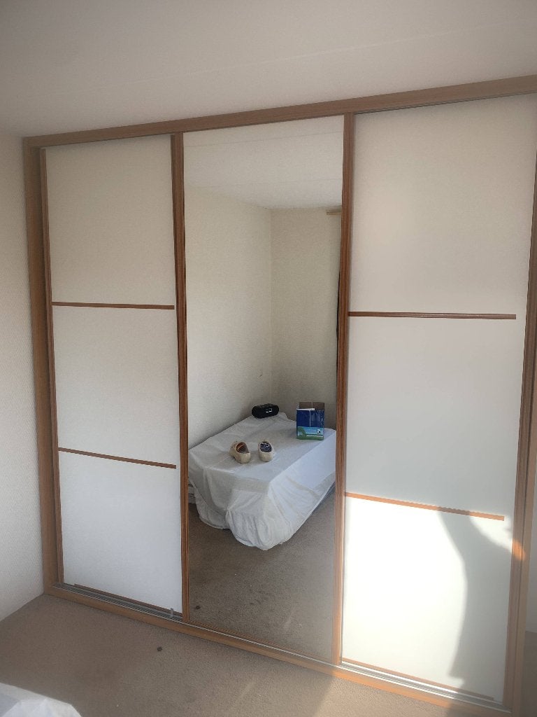 Gratis grote inbouwkast met spiegeldeur – zelf demonteren, Huis en Inrichting, Ophalen, Gebruikt, Met deur(en), 200 cm of meer