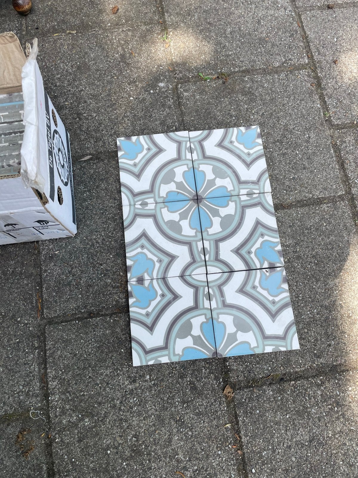 Zandsteen tegels met patroon - circa 1 m², Ophalen, Overige materialen, Nieuw, Minder dan 5 m²
