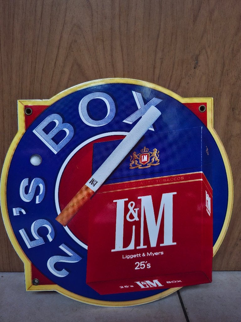 emaillebord L&M sigaretten (emaillerie belge), Verzamelen, Ophalen of Verzenden, Nieuw, Reclamebord