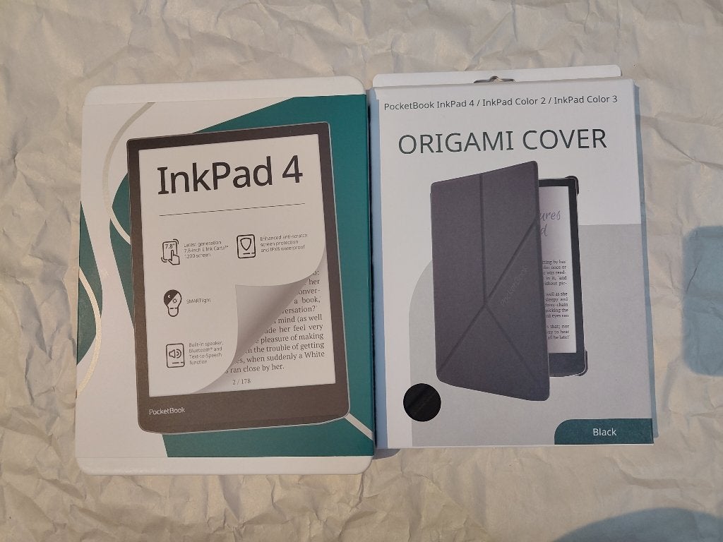 Pocketbook Inkpad 4 + Origami Cover, Computers en Software, Ophalen of Verzenden, Zo goed als nieuw, PocketBook