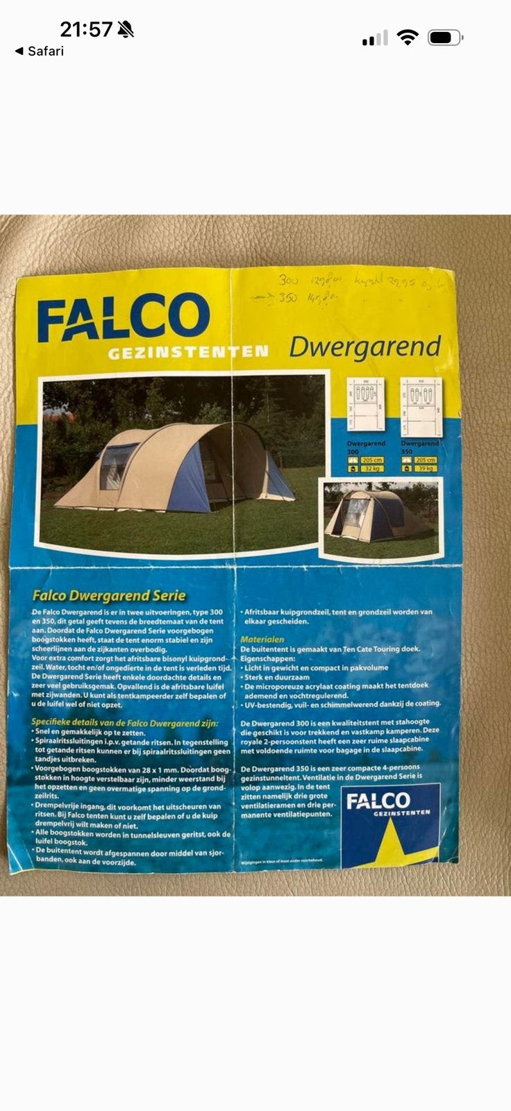 Falco Dwergarend tent voor 4 personen, Caravans en Kamperen, Tenten, Ophalen of Verzenden, Gebruikt, Tot en met 4