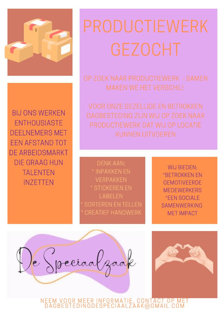 Gezocht - Productiewerk/inpakwerk/thuiswerk, Vacatures, Vacatures | Thuiswerk, Overige niveaus, Starter, Overige vormen, Variabele uren