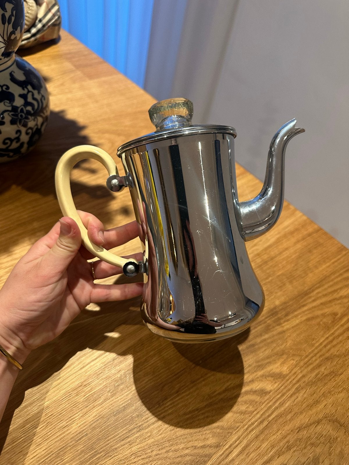 Vintage Bredemeijer Koffiepot RVS - Retro Design, Ophalen of Verzenden