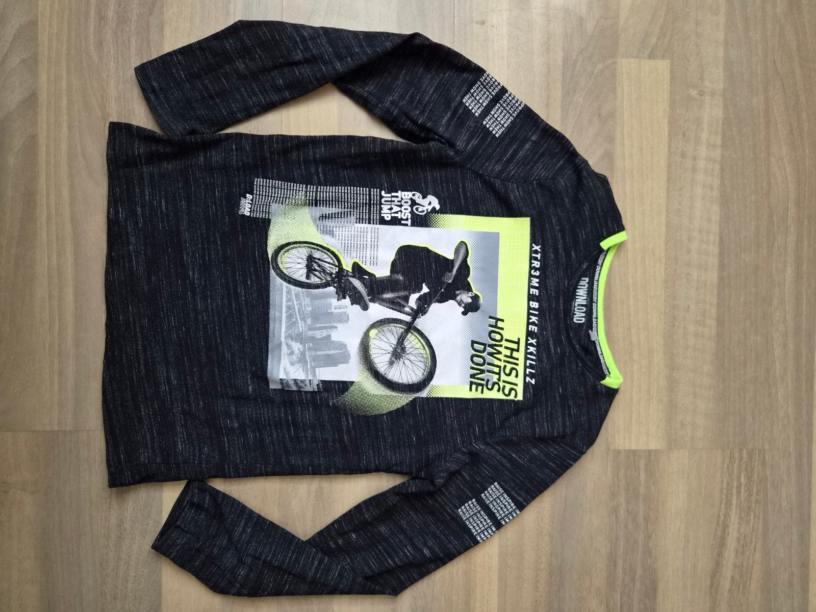 Stoer longsleeve shirt maat 146 met BMX-print, Ophalen of Verzenden, Zo goed als nieuw, Shirt of Longsleeve, Onbekend