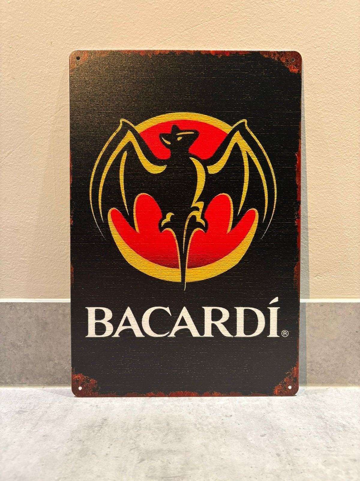 Mancave Bar Café Wanddecoratie metalen bordje merk Bacardi, Ophalen of Verzenden, Zo goed als nieuw, Reclamebord