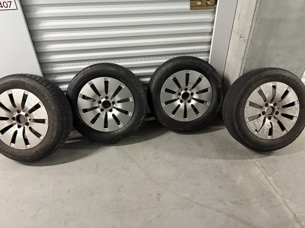 Mercedes 16 inch velgen + Dunlop winterbanden 195/65 R16, Gebruikt, 16 inch, Banden en Velgen, Personenwagen