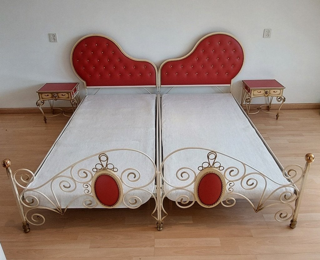 Romantisch bed en toilettafel, Ophalen, Gebruikt, Tweepersoons, Romantisch