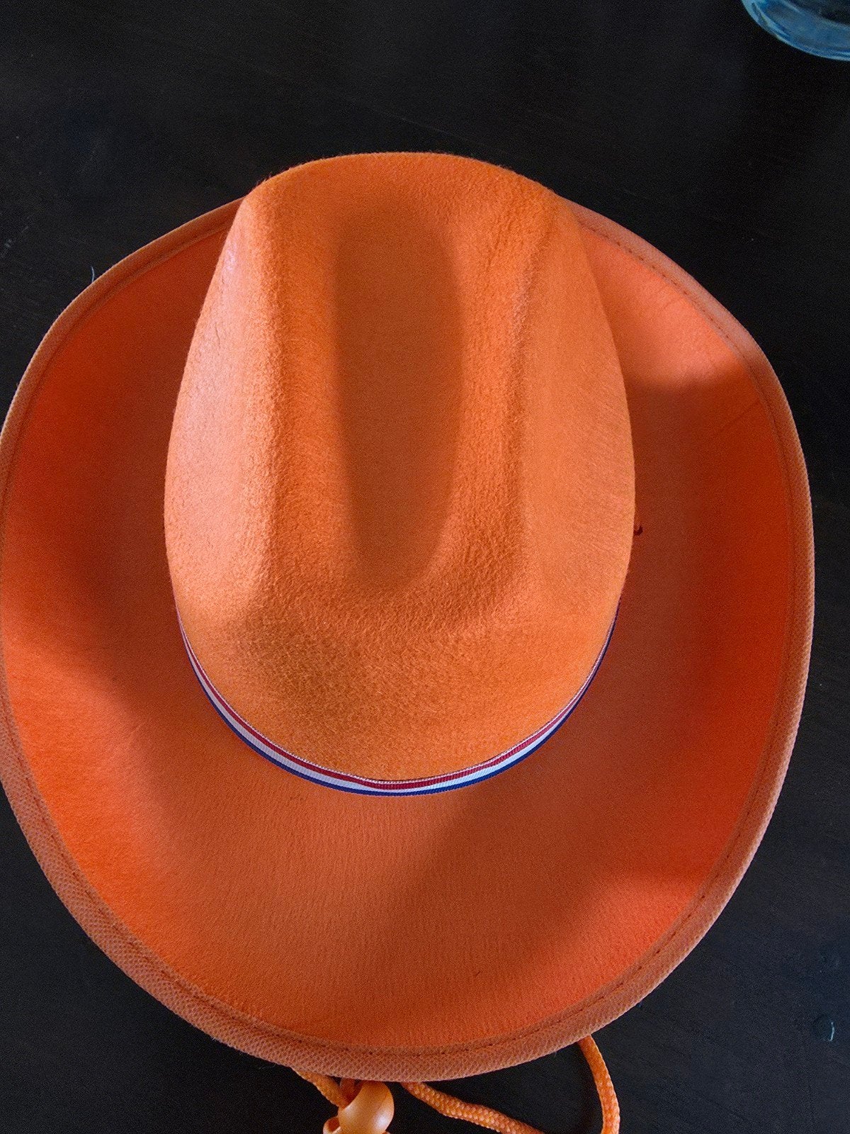 Oranje cowboyhoed met Nederlandse vlagband, Hoed, One size fits all, Ophalen of Verzenden, Onbekend