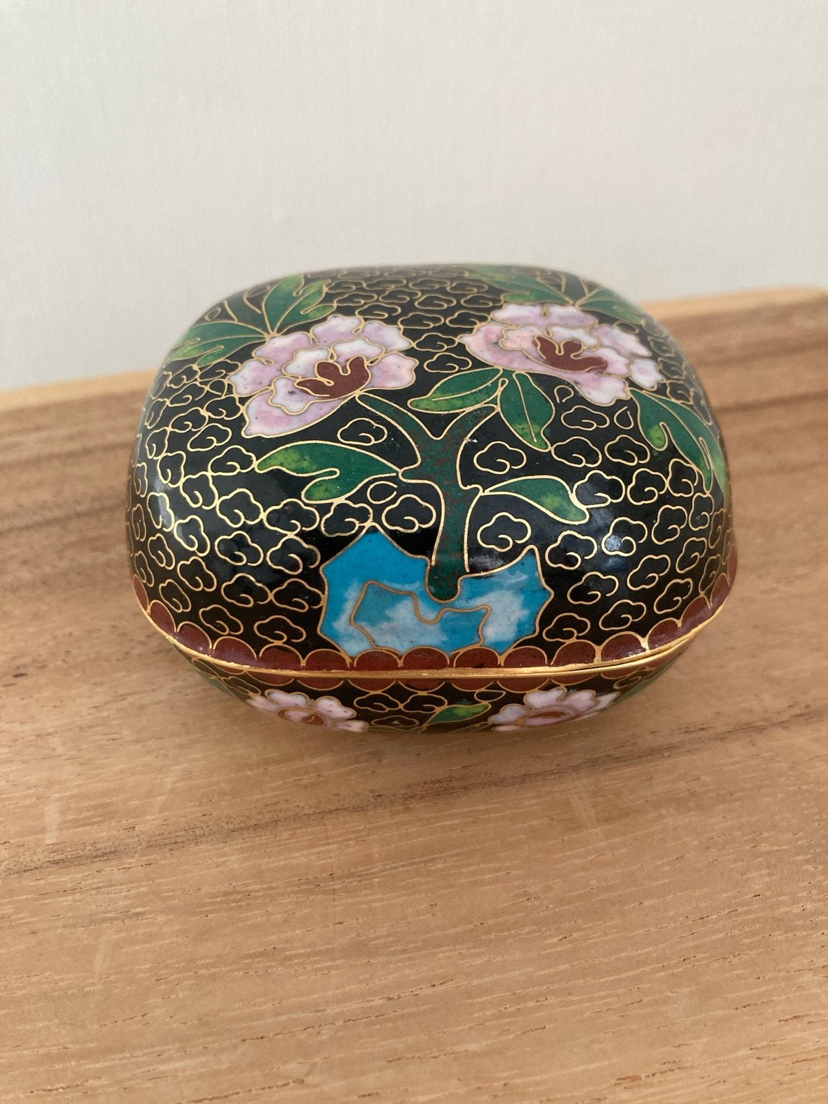 Cloisonné sieradendoosje met bloemmotief, Ophalen of Verzenden