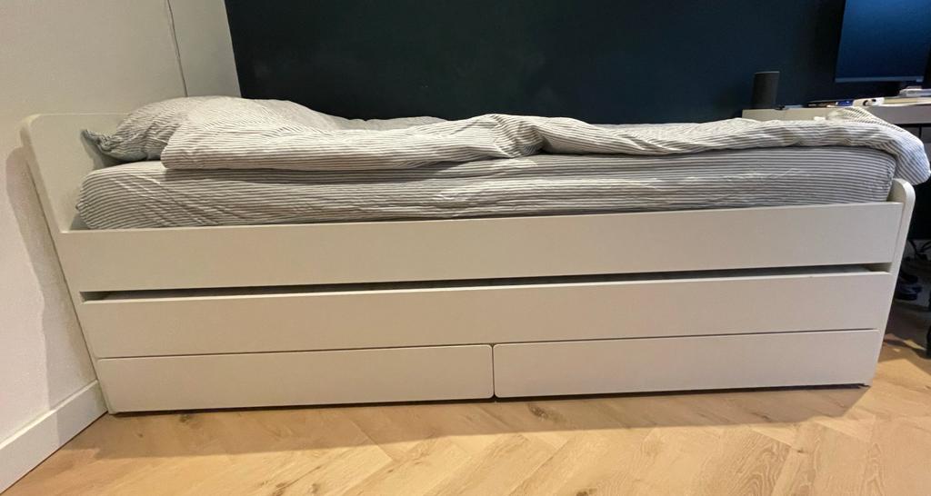 IKEA Släkt eenpersoonsbed met onderbed en lades, Ophalen, 90 cm, Eenpersoons, Zo goed als nieuw