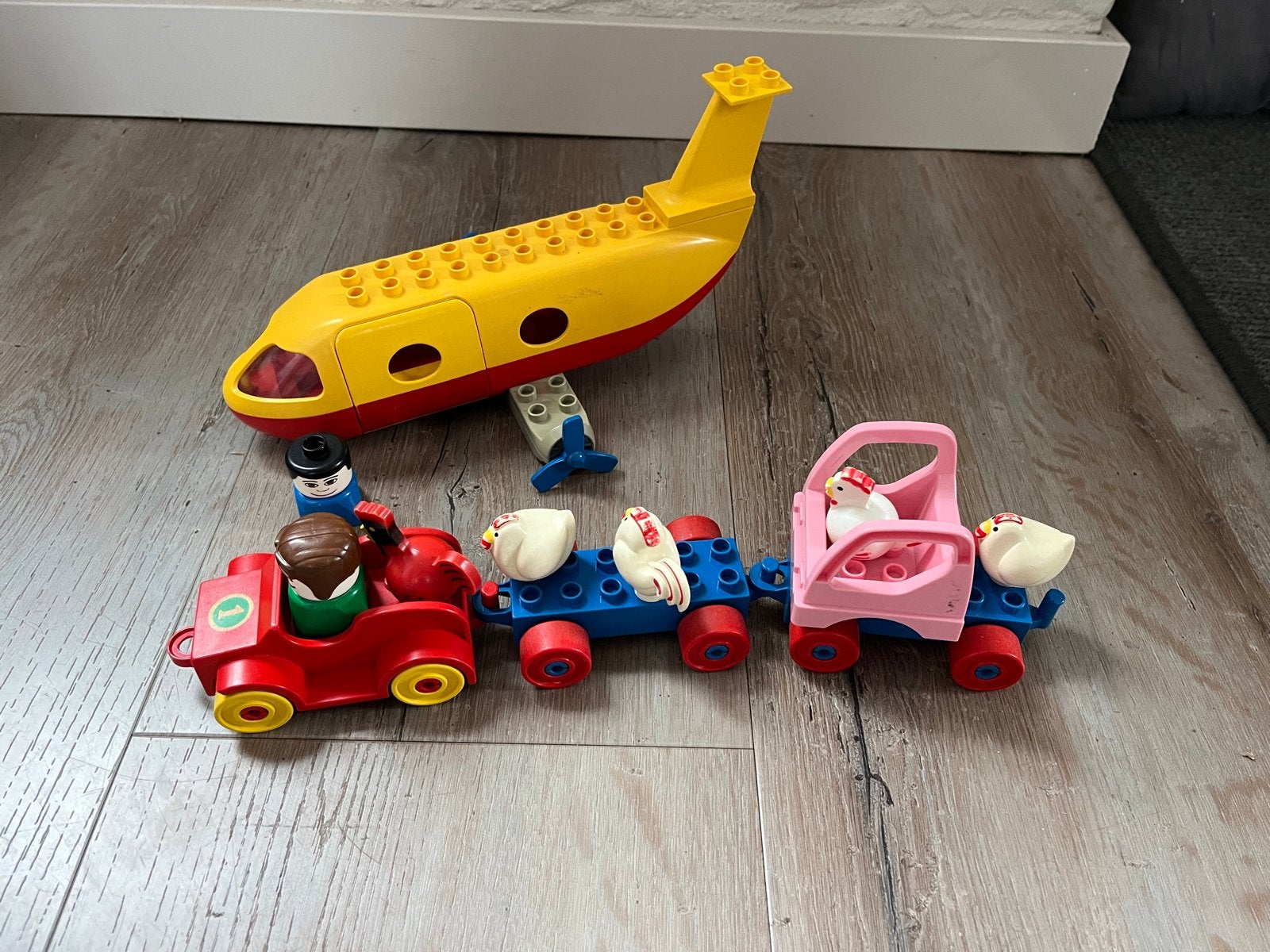 LEGO Duplo Vliegtuig en Trein met Dieren, Ophalen, Gebruikt