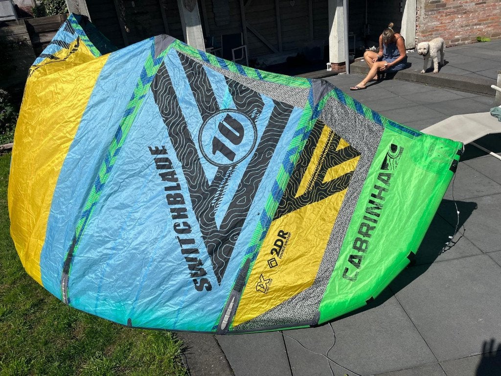Cabrinha Switchblade  8m(2018) + 10m(2015) + bijpassende bar, Gebruikt, 8 m², Geen board, Ophalen of Verzenden