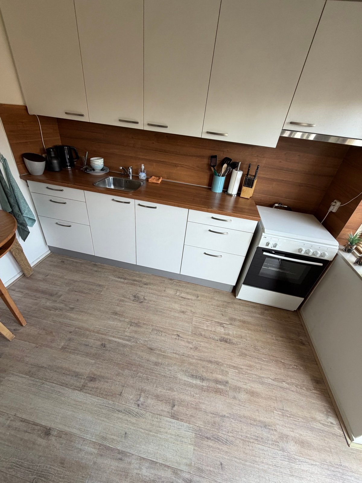 Keuken met bovenkasten, Ophalen, Gebruikt, Wit, Enkelwandige keuken