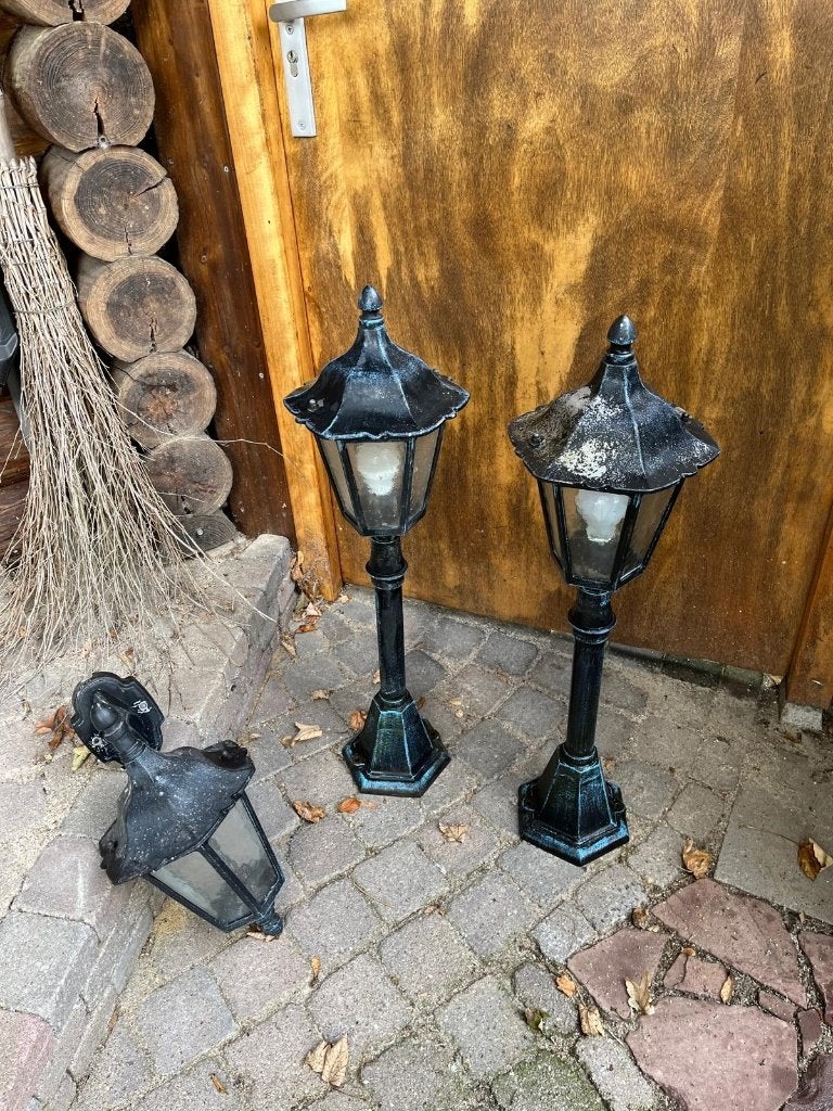 Klassieke aluminium buitenlampen (set), Tuin en Terras, Buitenverlichting, Ophalen, Gebruikt, Minder dan 50 watt, Aluminium