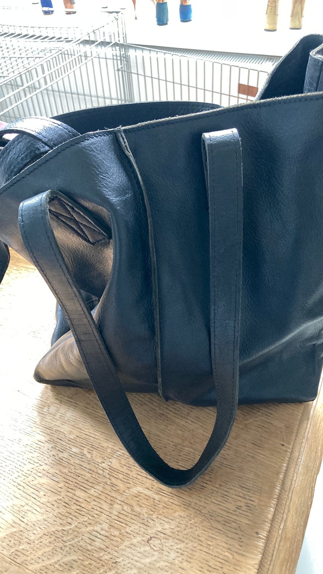 Leren tas SHABBIES Amsterdam, 40 tot 60 cm, 20 tot 30 cm, Zwart, Ophalen of Verzenden