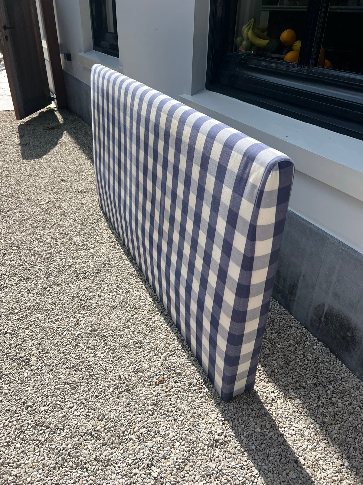 Hästens hoofdboord - Blauw/Wit geblokt, Ophalen, Blauw, Tweepersoons, Zo goed als nieuw