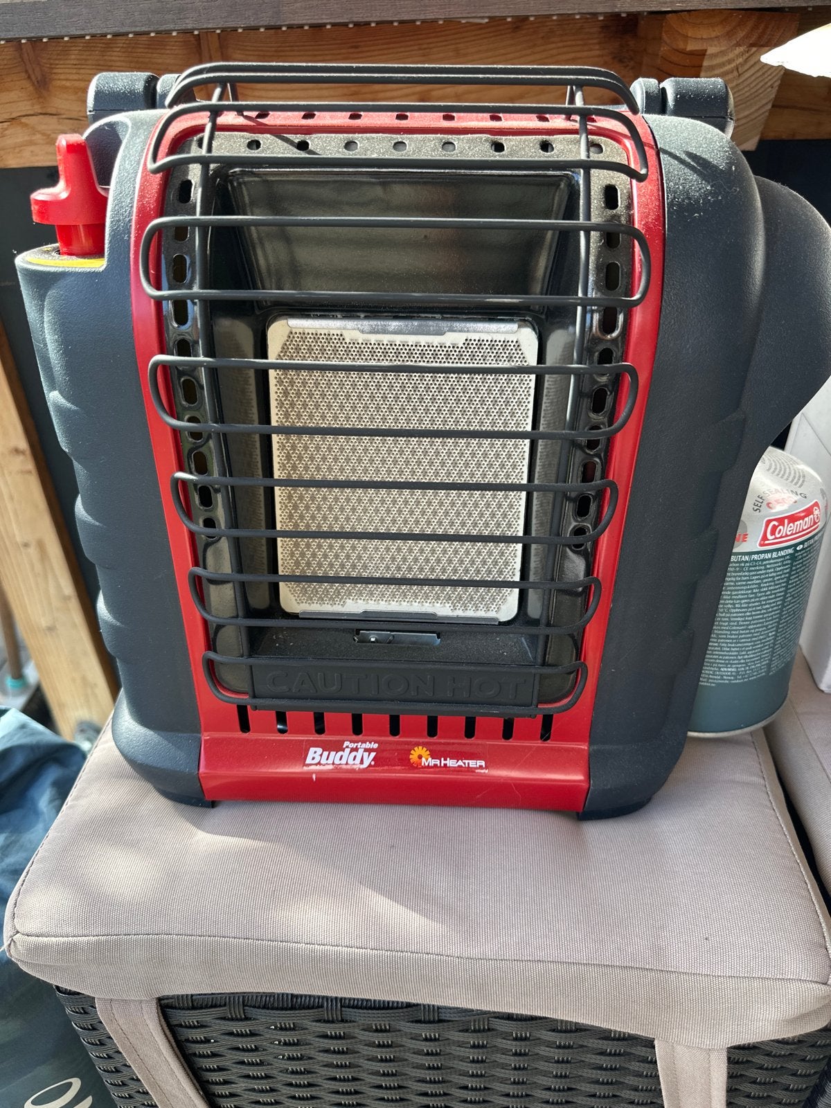 Portable Buddy Mr. Heater Gaskachel incl 5 volle bussen, Ophalen, Gas, Zo goed als nieuw, Vrijstaand