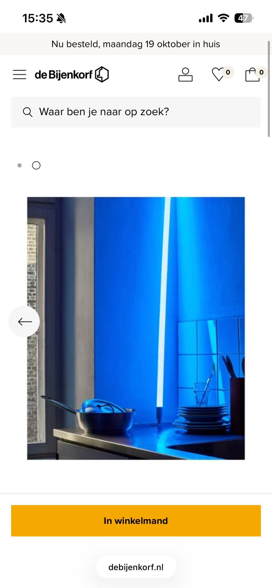 Hay Neon Tube LED lamp 150 cm - Blauw, Ophalen, Zo goed als nieuw, Blauw, Modern