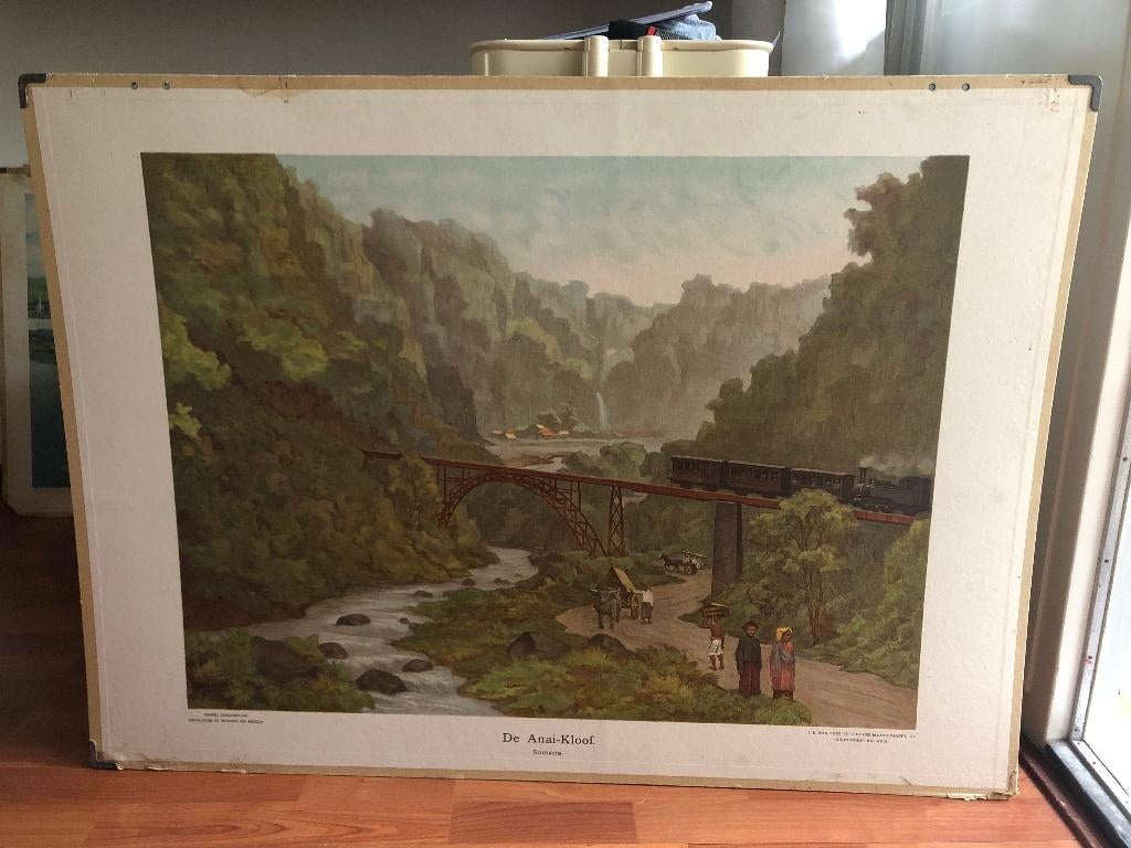 schoolplaat "De Anai-kloof" (Sumatra), Antiek en Kunst, Antiek | Schoolplaten, Ophalen of Verzenden, Aardrijkskunde