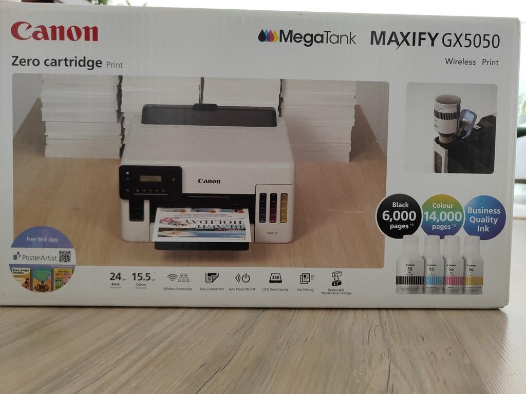 Canon MegaTank MAXIFY GX5050 Wireless Print, Computers en Software, Printers, Canon, All-in-one, Nieuw, Ophalen of Verzenden