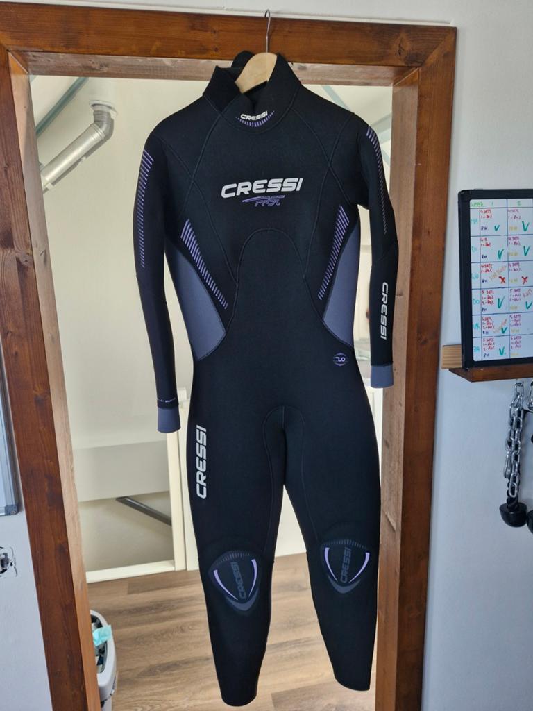 Cressi dames duikpak 7mm maat 3/M, Watersport en Boten, Duiken, Ophalen, Zo goed als nieuw, Duikpak