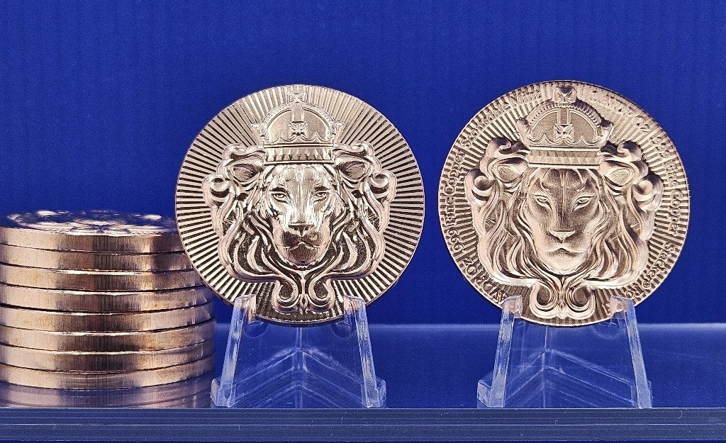 (X1)  SCOTTSDALE  LION STACKER  1 OUNCE Avdp COPPER MEDAL, Ophalen of Verzenden, Koper