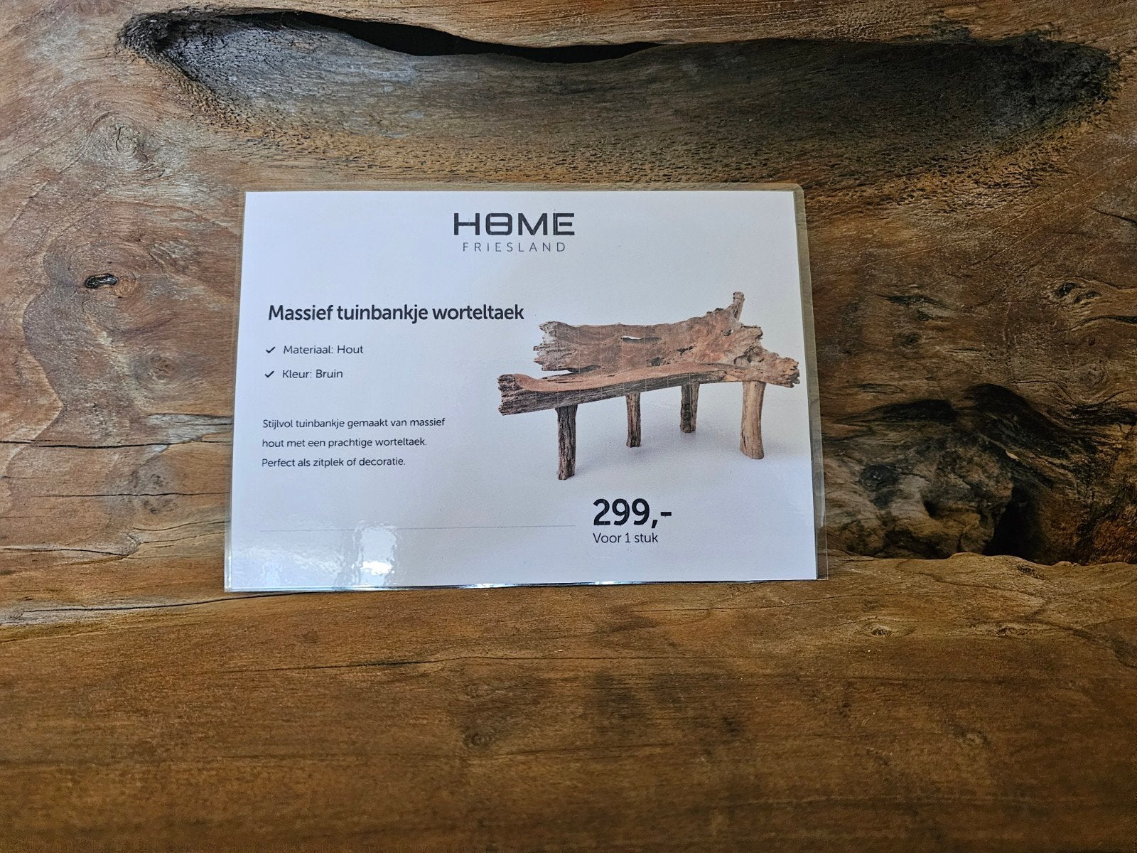 Massiefe Teakhouten bankje, Huis en Inrichting, Stoelen, Ophalen, Home Friesland, Zo goed als nieuw, Info@homefriesland.nl