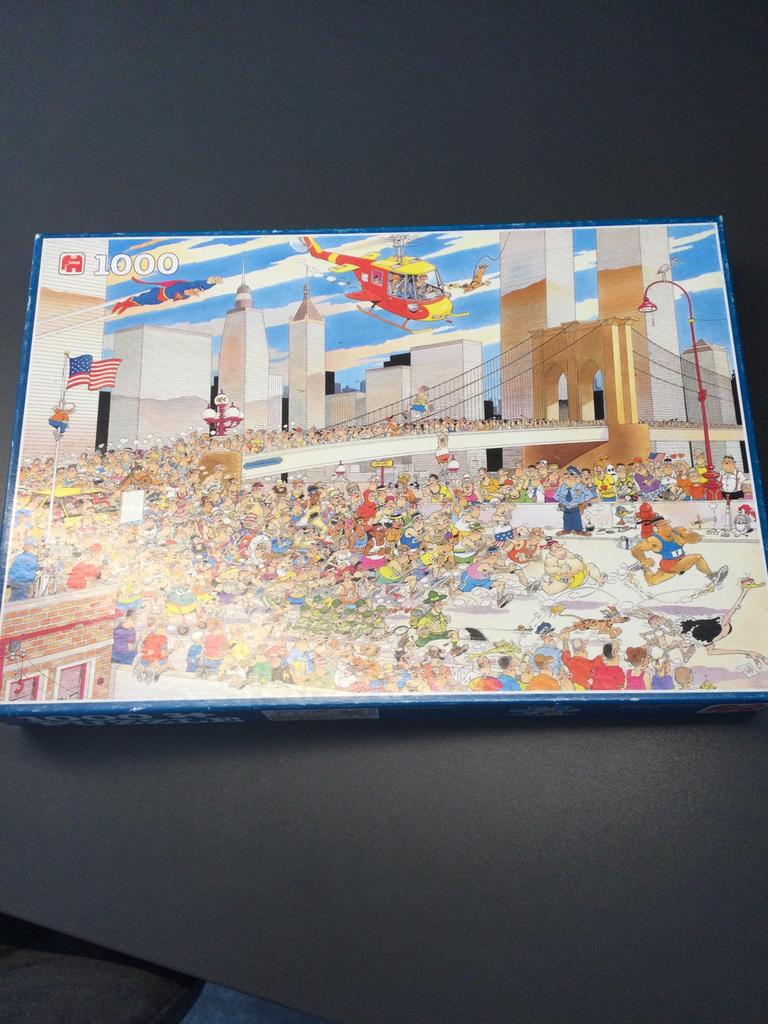 Jan van Haasteren 1000 stukjes New York marathon, Hobby en Vrije tijd, Denksport en Puzzels, Ophalen of Verzenden, 500 t/m 1500 stukjes