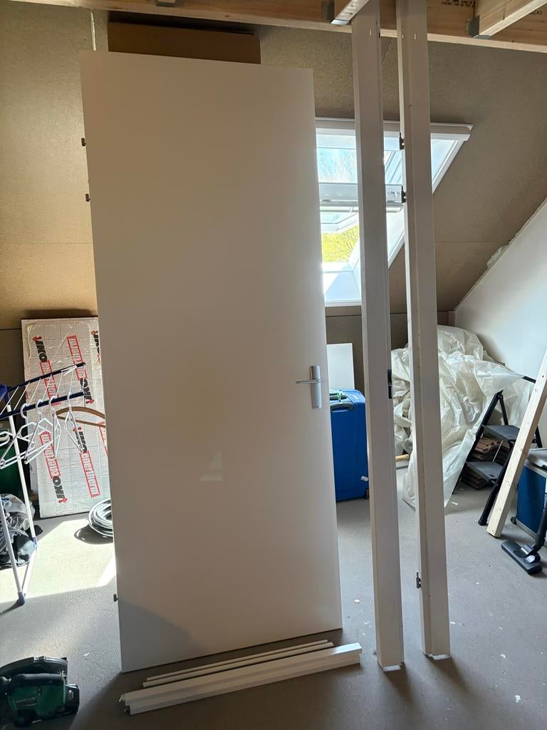Witte svedex Binnendeur met Kozijn - Nieuw 231,5 h x 88 b, Doe-het-zelf en Verbouw, Deuren en Horren, Ophalen, 80 tot 100 cm, 215 cm of meer