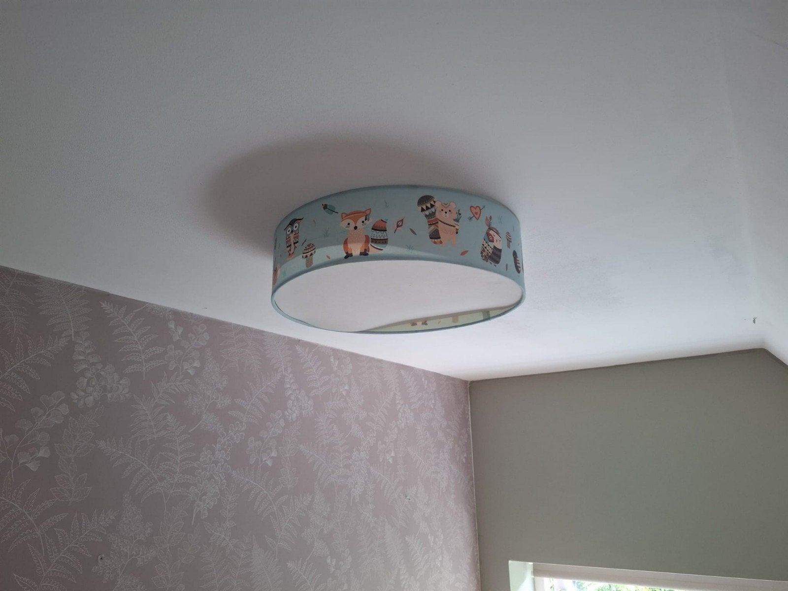 EGLO Plafondlamp Ruffo met dierenprint, Gebruikt, Meerkleurig, Textiel, Ophalen of Verzenden