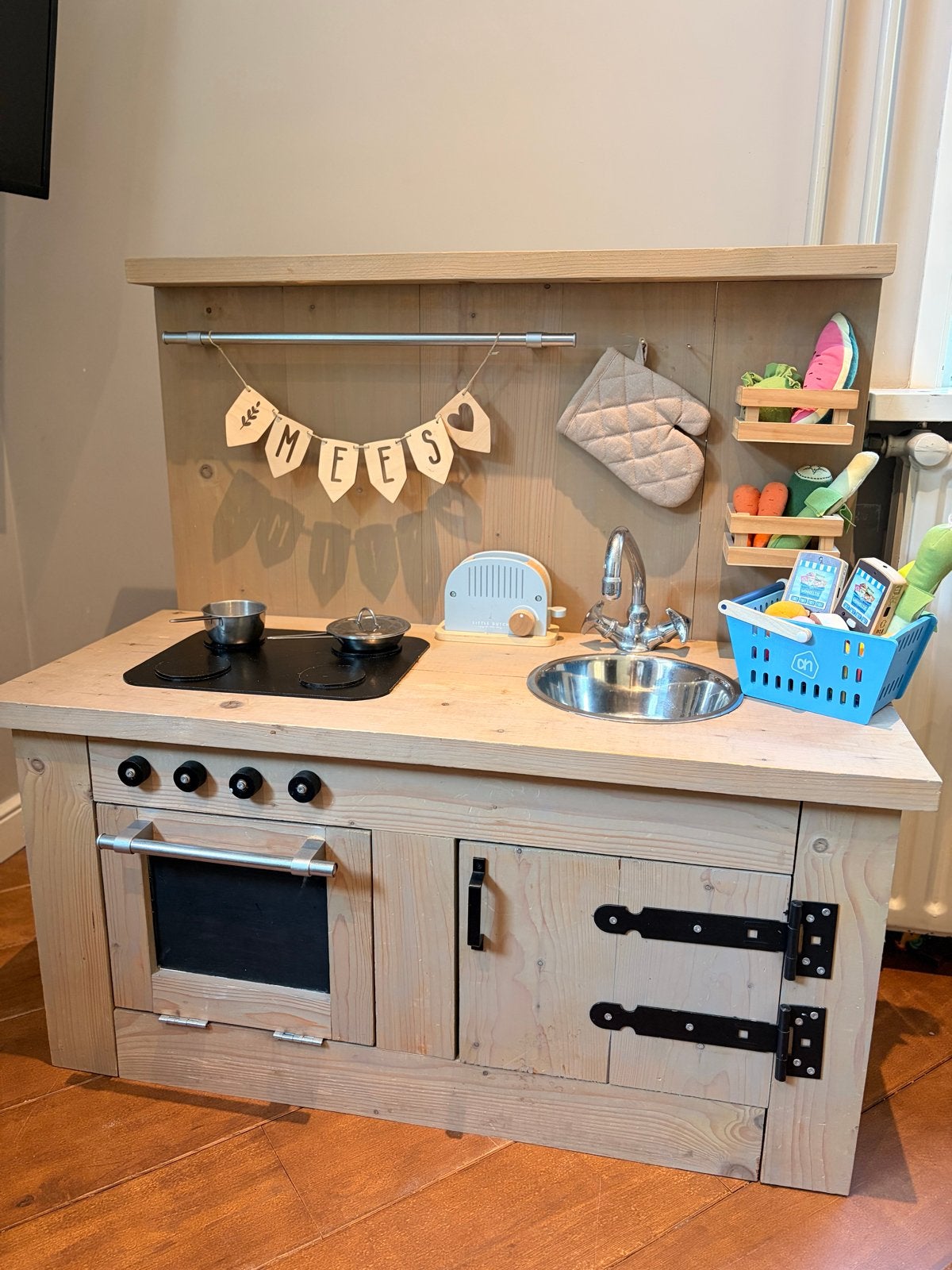 Houten speelkeuken met accessoires, Ophalen, Gebruikt, Knutselen