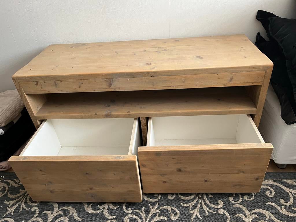 Badmeubel massief steigerhout met bijpassende trap, Huis en Inrichting, Badkamer | Badkamermeubels, Ophalen, 100 tot 150 cm, Nieuw