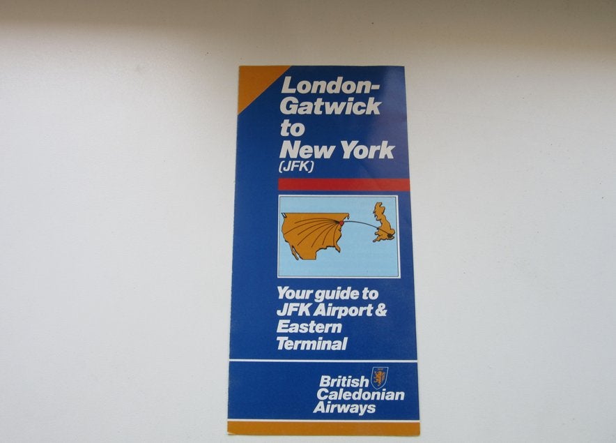 British Caledonian brochure London-Gatwick to New York, Verzamelen, Verzenden, Zo goed als nieuw, Overige typen