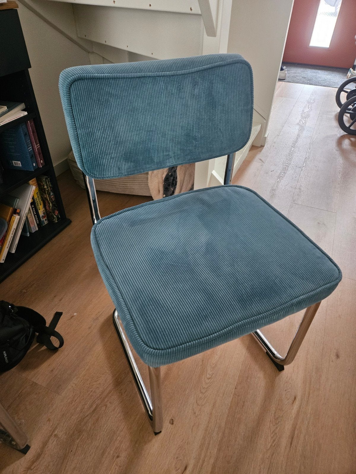 Te Koop: 2x eetkamer stoel turquoise, Ophalen, Gebruikt, Blauw, Twee