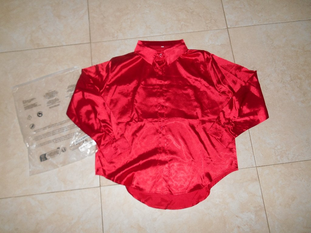 Nieuwe zijden rode blouse Maat S, Ophalen of Verzenden, Nieuw, Maat 36 (S), Rood