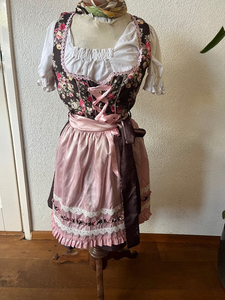 Vintage Dirndl van Fuchs trachtenmoden met schort maat 40, Kleding | Dames, Maat 38/40 (M), Fuchs, Ophalen of Verzenden, Overige thema's
