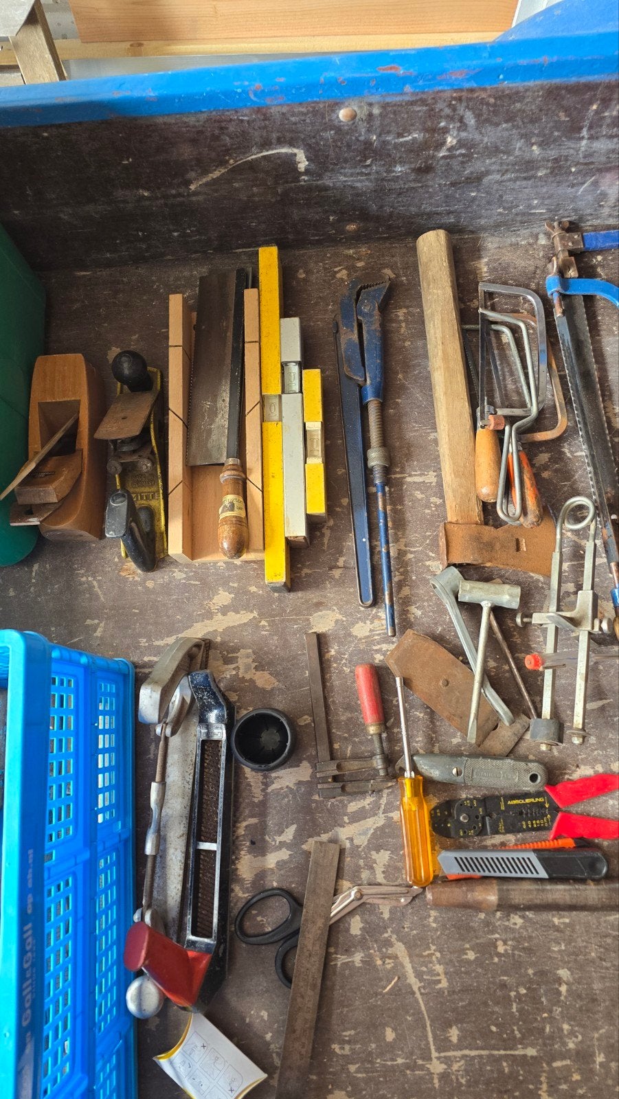 Grote partij divers handgereedschap en ook elektrisch, Ophalen of Verzenden, Gebruikt, Bankschroef, Overige merken