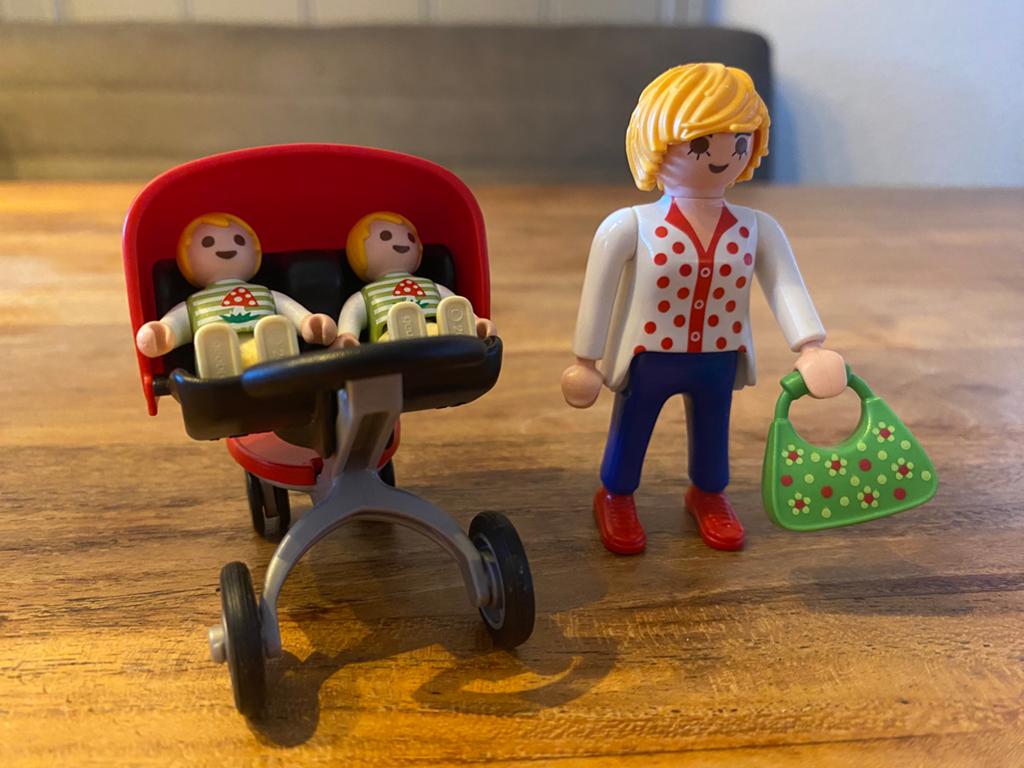Playmobil Tweeling kinderwagen set 5573, Ophalen of Verzenden, Zo goed als nieuw, Complete set
