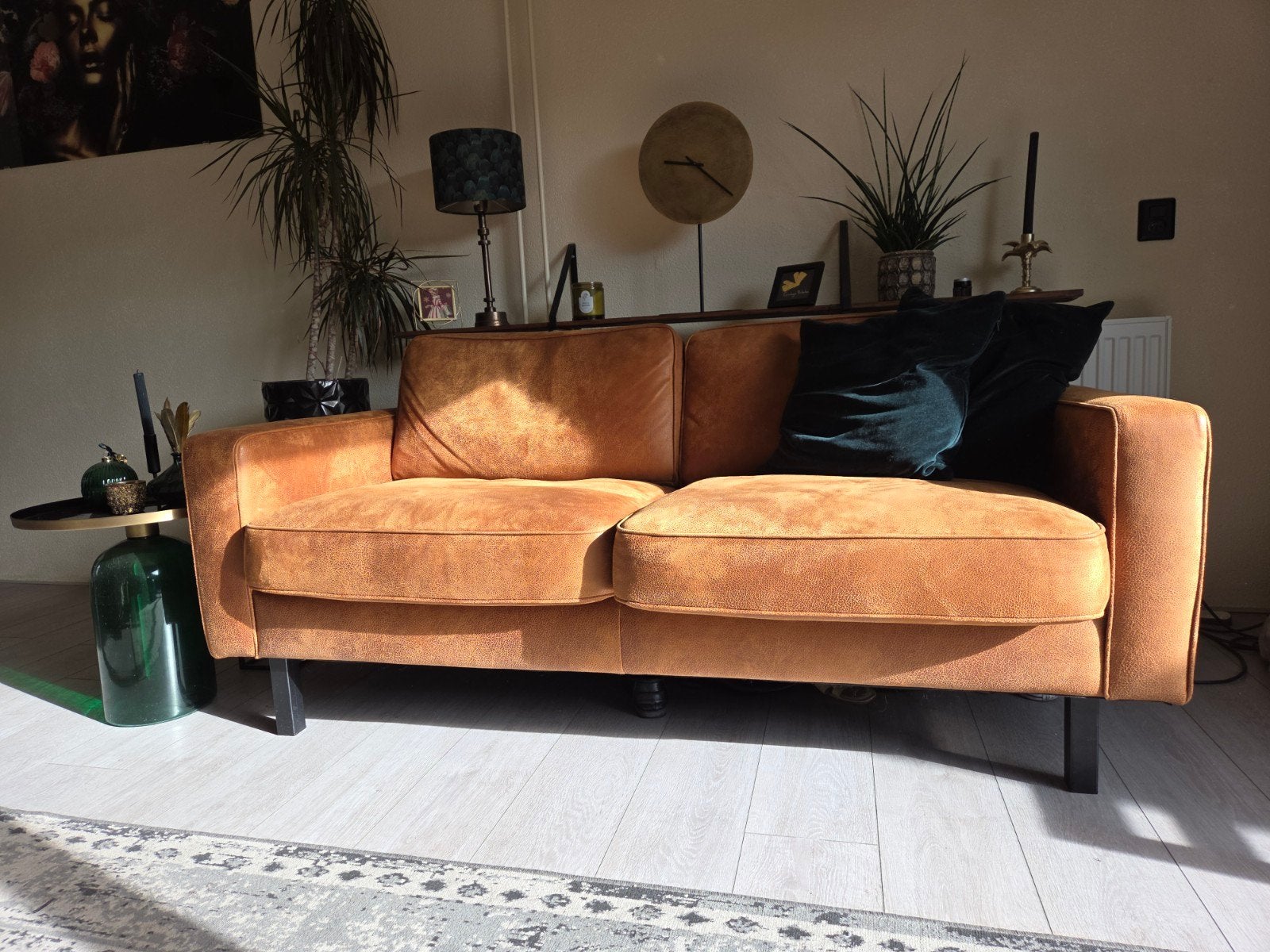 Pronto 2,5-zits bank in Bull Cognac microleder, Ophalen, Overige materialen, 150 tot 200 cm, Tweepersoons