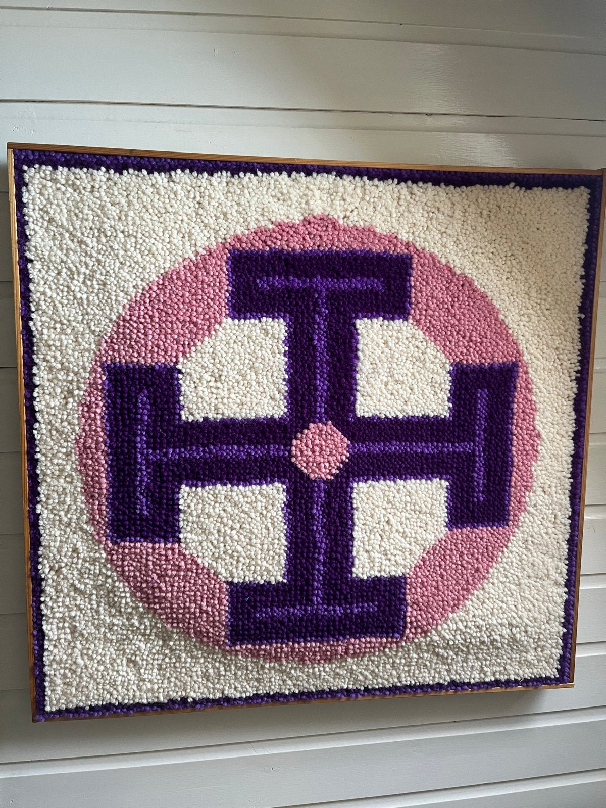 Vintage wandkleed met geometrisch patroon, Ophalen, Gebruikt, Handgemaakt, Meerkleurig