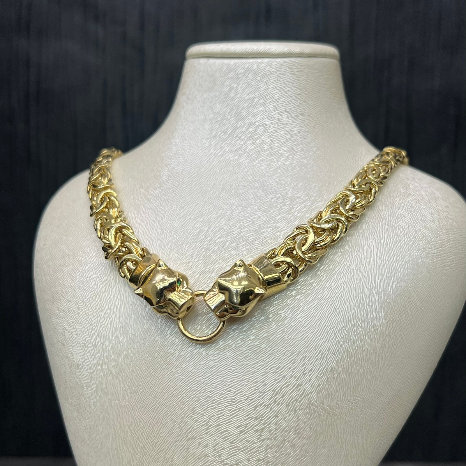 14 karaat gouden ketting panter model schakel, Ophalen of Verzenden, Zo goed als nieuw, Goud