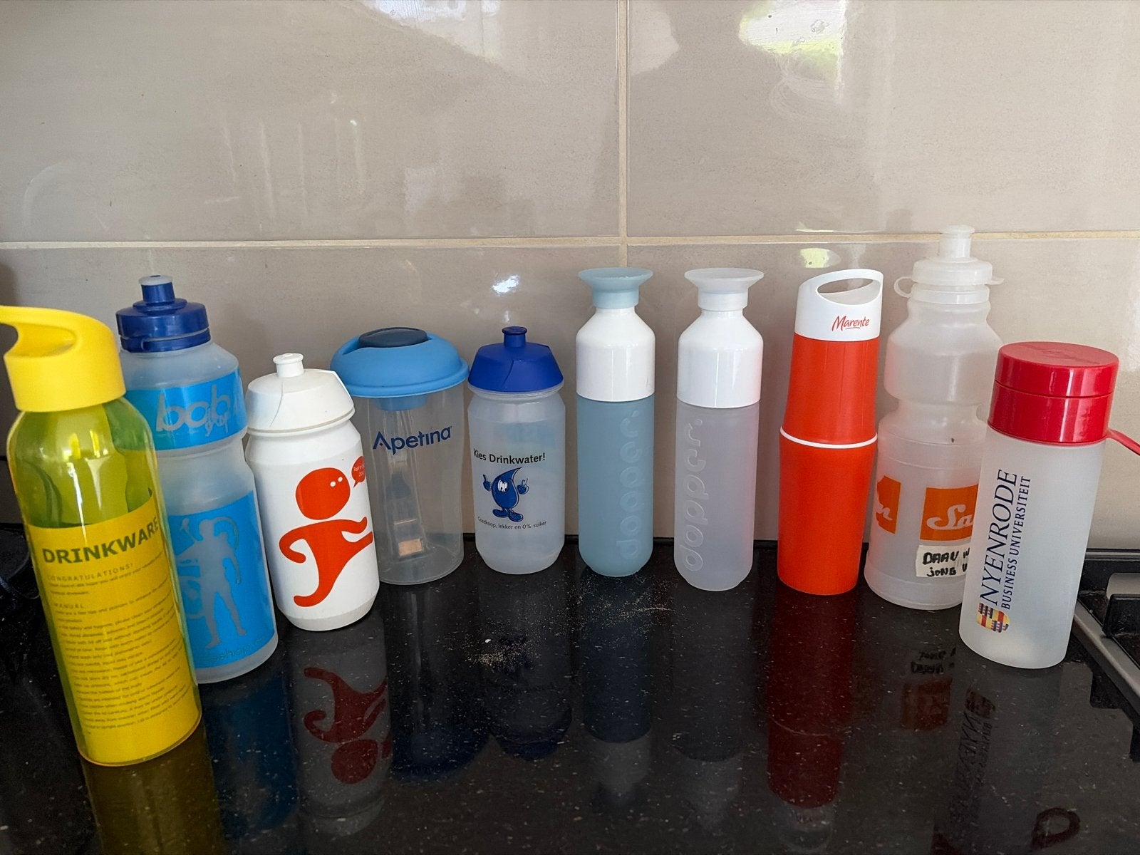 Diverse waterflessen - Dopper, gele fles en meer, Ophalen of Verzenden, Nieuw