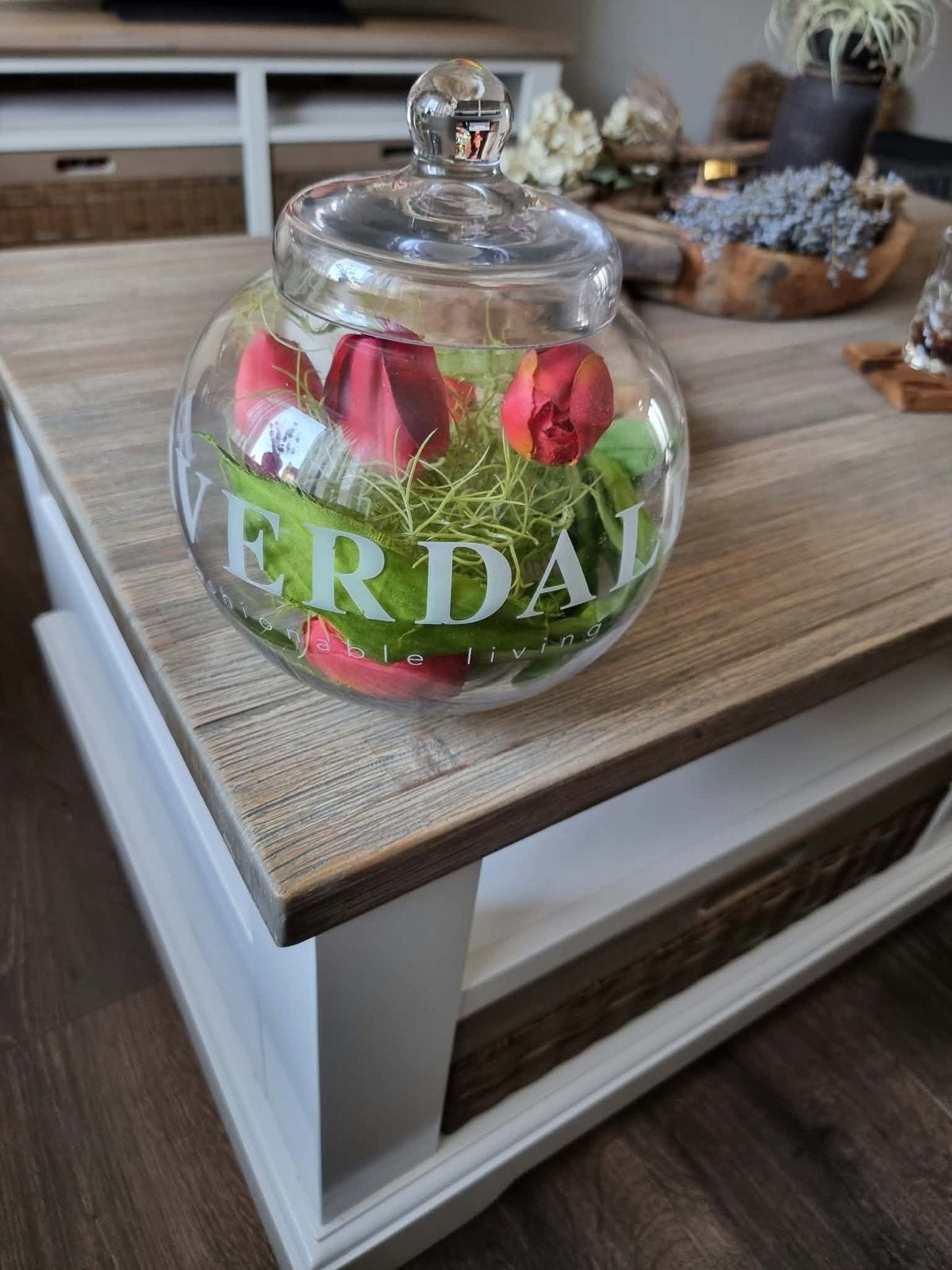 Riverdale pot met deksel en decoratie, Transparant, Met deksel, Ophalen of Verzenden, Glas