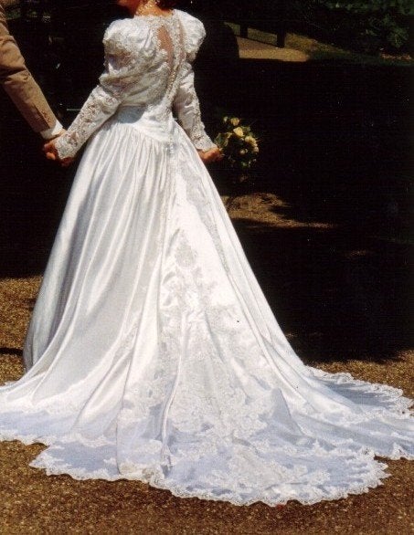 bruidsjurk vintage, Kleding | Dames, Ophalen of Verzenden, Zo goed als nieuw, Wit, Trouwjurk